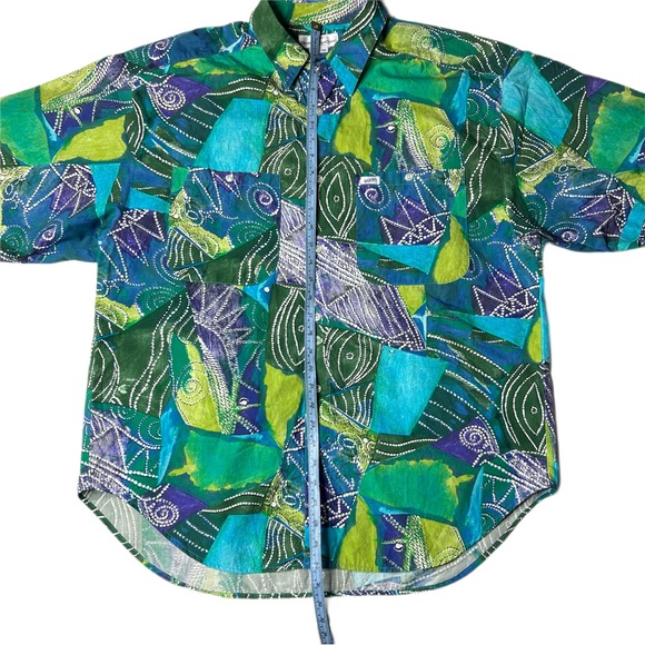 Vintage Guess by Georges Marciano Green Cotton Shirt XL | short sleeve button up - Picture 6 of 6